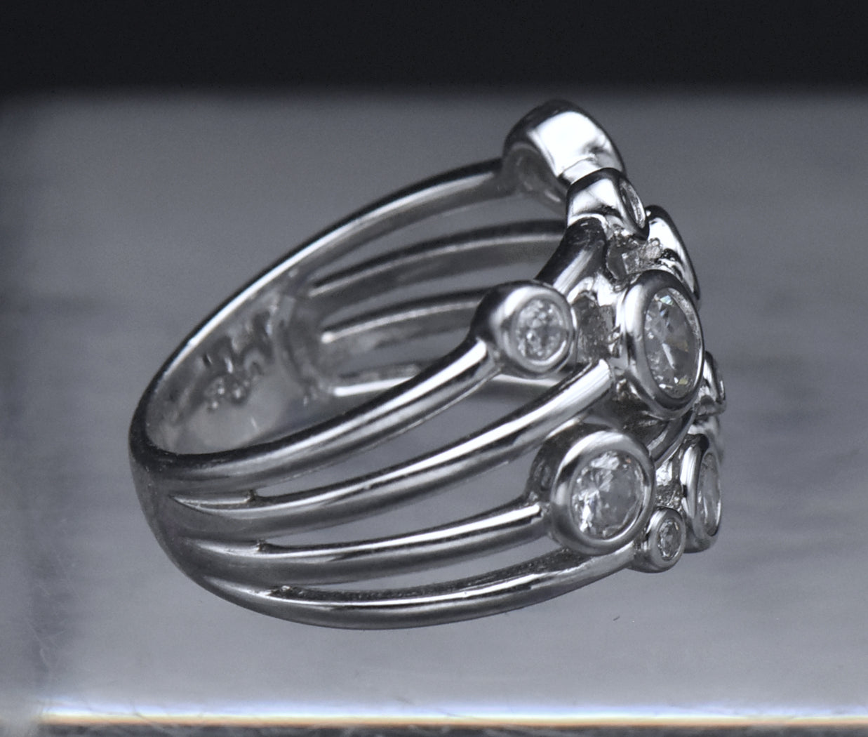 Sterling Silver Cubic Zirconia Ring - Size 6
