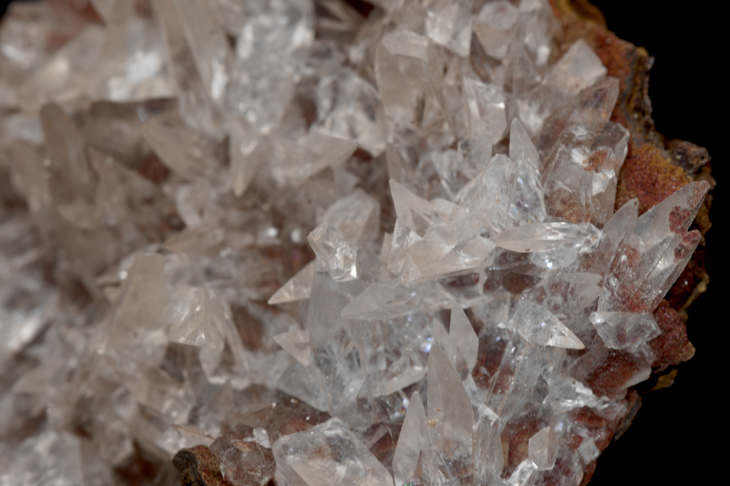 Carminite and Calcite Crystal Cluster Mineral Specimen - Mexico