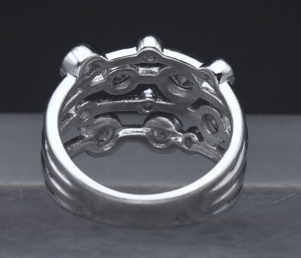 Sterling Silver Cubic Zirconia Ring - Size 6