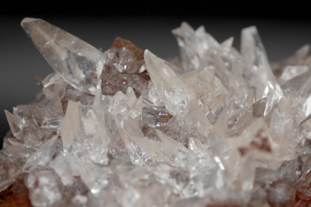 Carminite and Calcite Crystal Cluster Mineral Specimen - Mexico