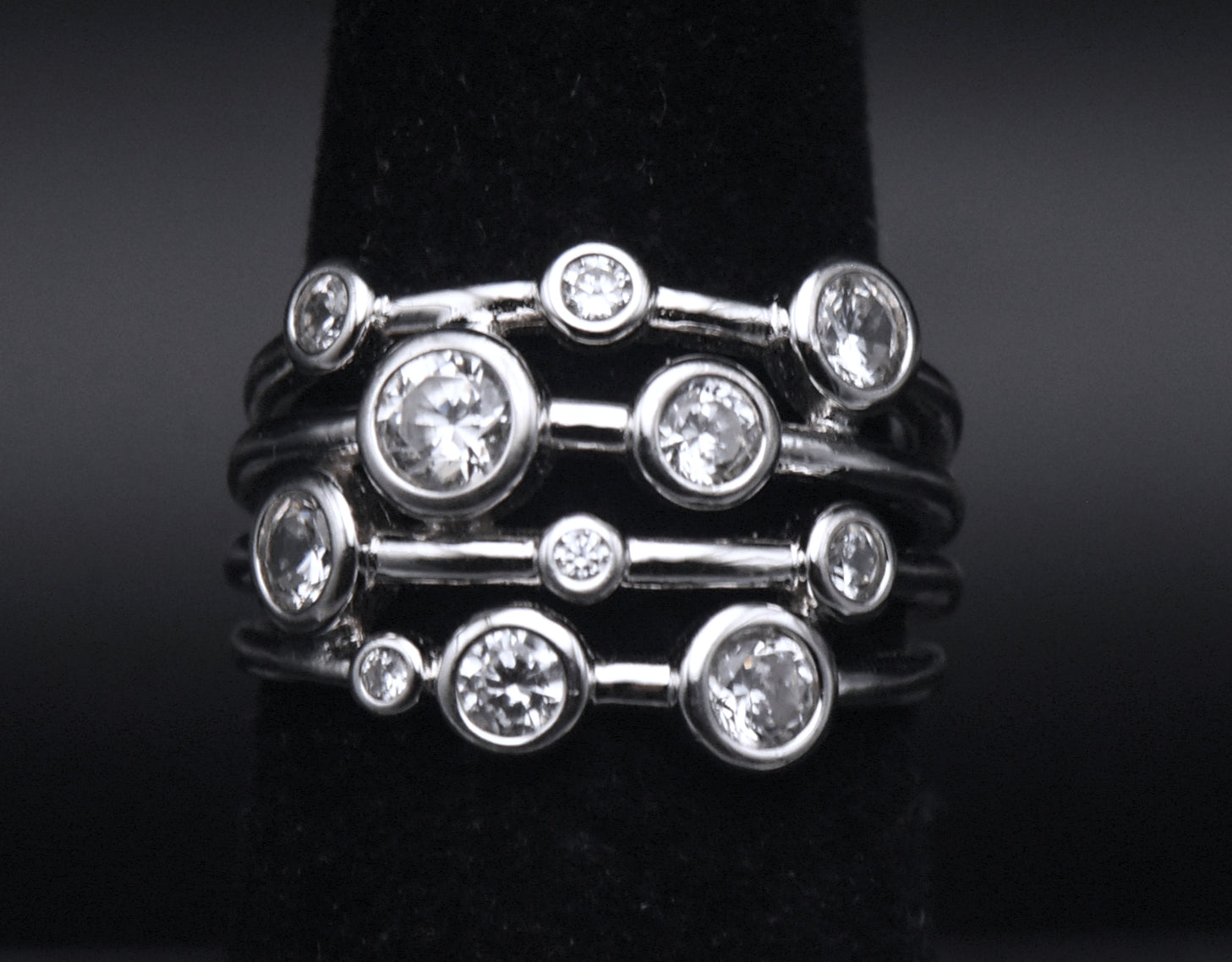 Sterling Silver Cubic Zirconia Ring - Size 6