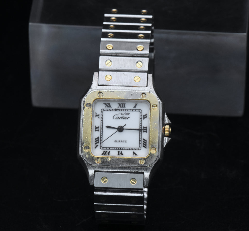Must de Cartier Quartz Movement Santos Wristwatch