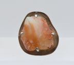 Vintage Handmade Carnelian Modern Design Silver Ring - Size 6.75