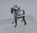 Vintage Sterling Silver Three Dimensional Cat Pendant