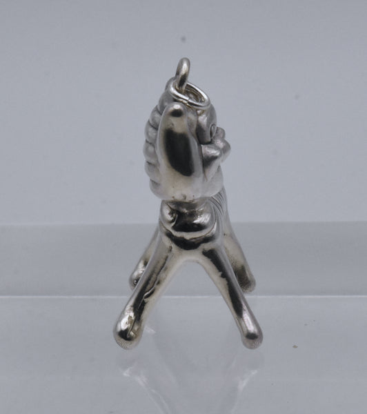 Vintage Sterling Silver Three Dimensional Cat Pendant