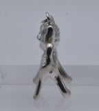 Vintage Sterling Silver Three Dimensional Cat Pendant
