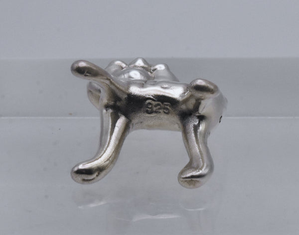 Vintage Sterling Silver Three Dimensional Cat Pendant