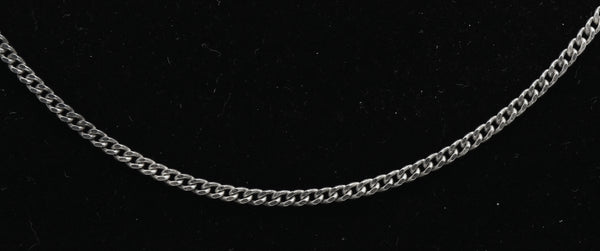 Vintage Sterling Silver Curb Link Chain Necklace - 15.75"