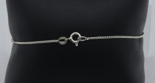 Vintage Italian Sterling Silver Curb Link Chain Bracelet - 7.5"