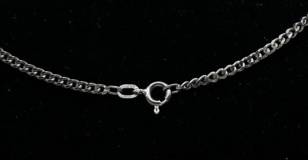 Vintage Sterling Silver Curb Link Chain Necklace - 15.75"