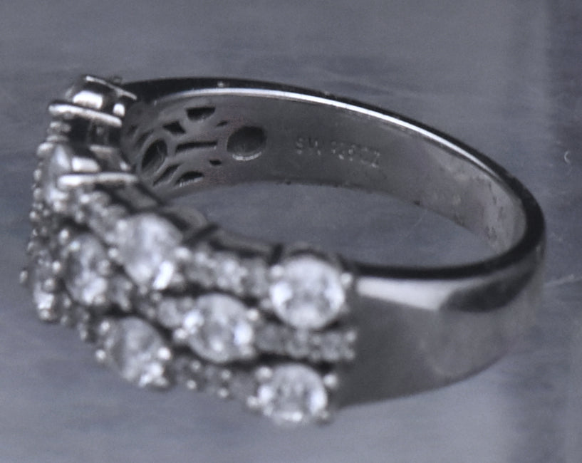 Sterling Silver Cubic Zirconia Band - Size 7