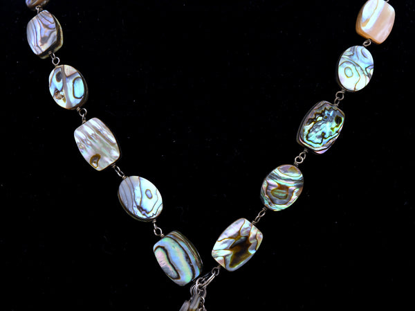 Coldwater Creek - Abalone Shell Drop Beaded Necklace - 28"