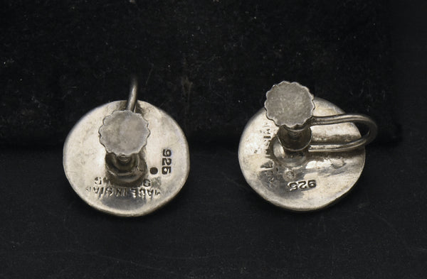 Vintage Siamese Dancer Sterling Silver Neillo Screw Back Earrings