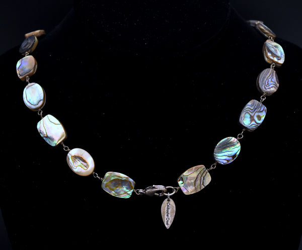 Coldwater Creek - Abalone Shell Drop Beaded Necklace - 28"