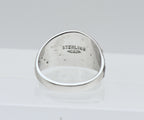 Vintage Sterling Silver Rhinestone and Enamel Ring - Size 5