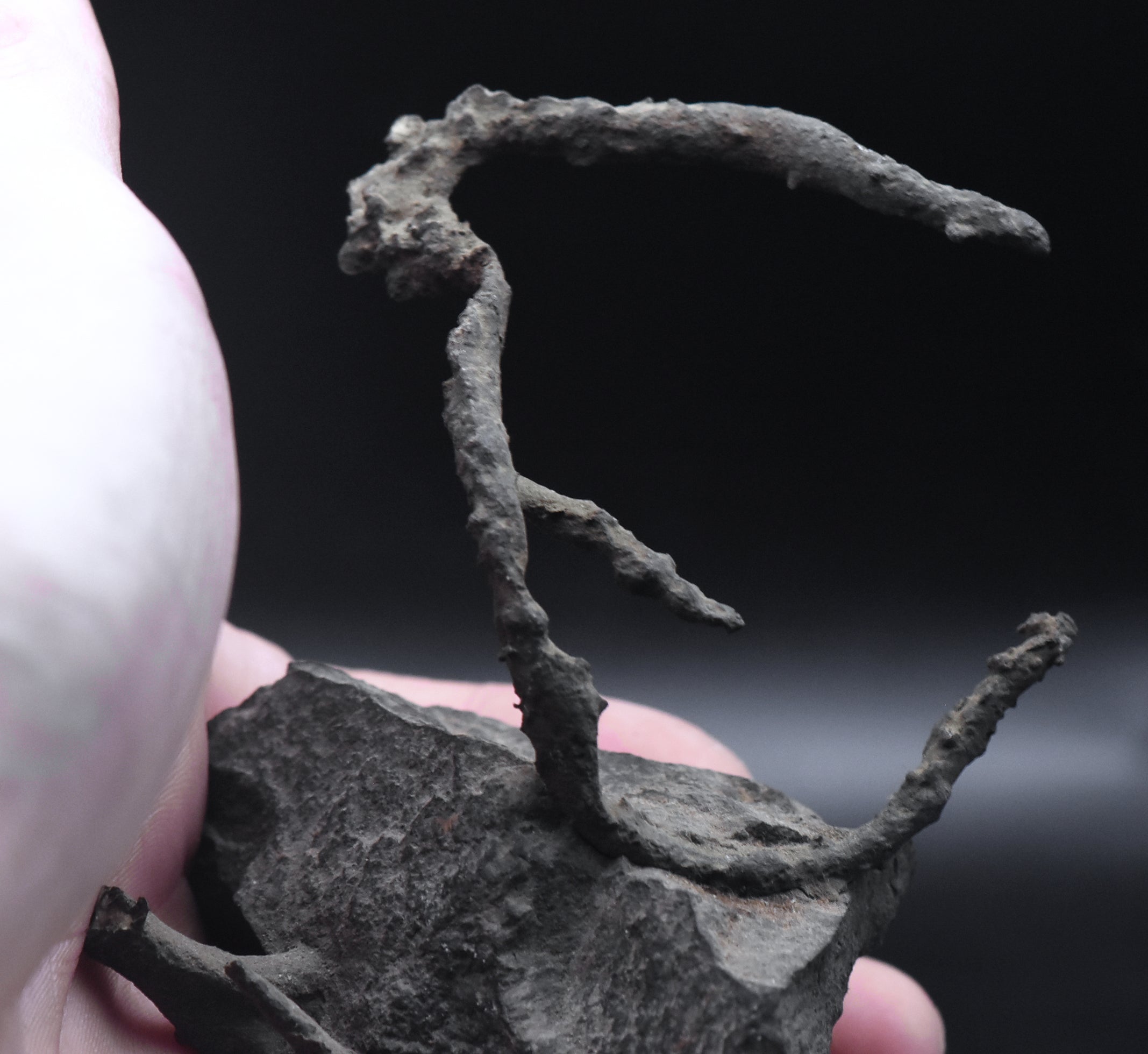 Native Copper Pipe Amygdule in Matrix Mineral Specimen