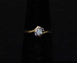 Vintage 10K Gold Synthetic Color Change Sapphire Ring - Size 5
