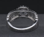 Sterling Silver Round Cut Cubic Zirconia Halo Ring - Size 6.25