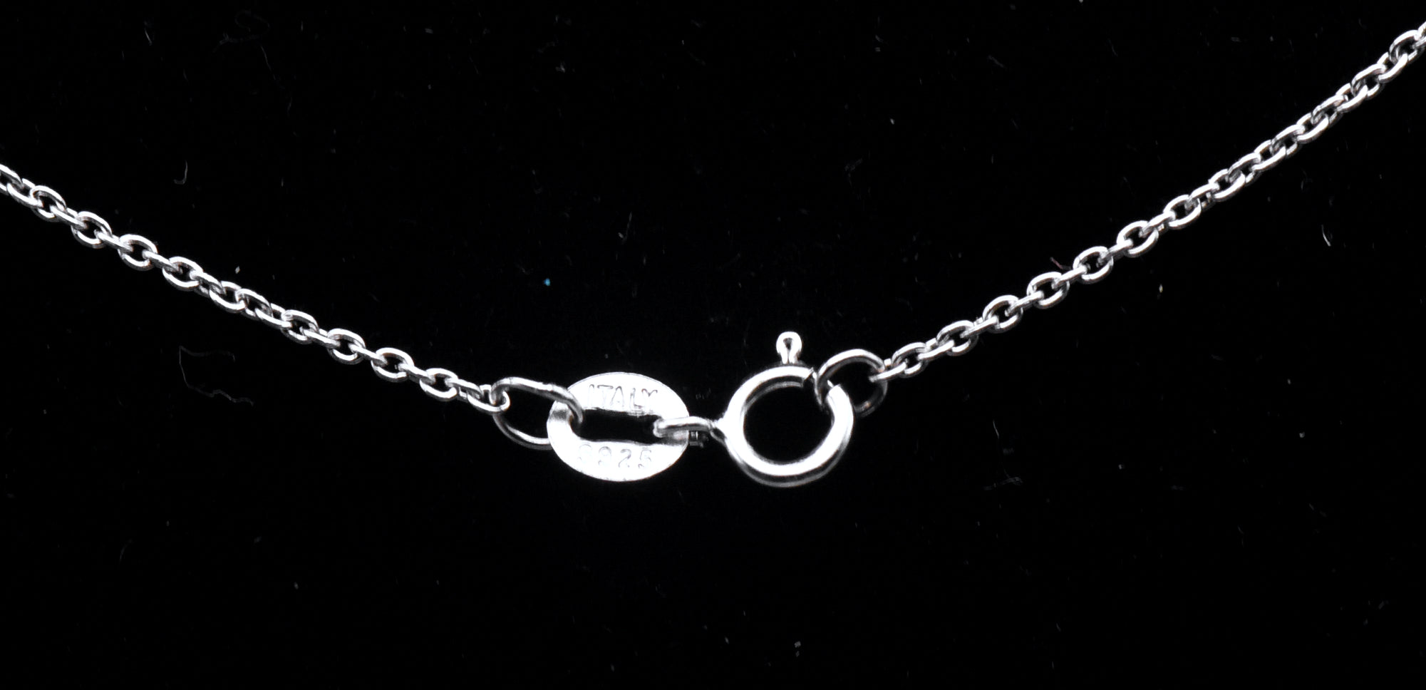 Chrome Diopside and Zircon Sterling Silver Pendant Chain Necklace - 18"