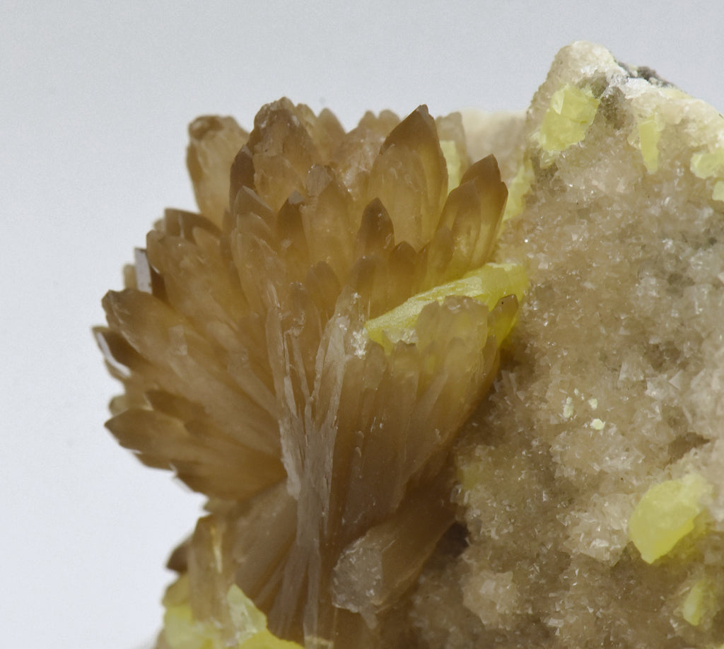 Celestine Crystal Cluster with Sulfur Mineral Specimen - Poland