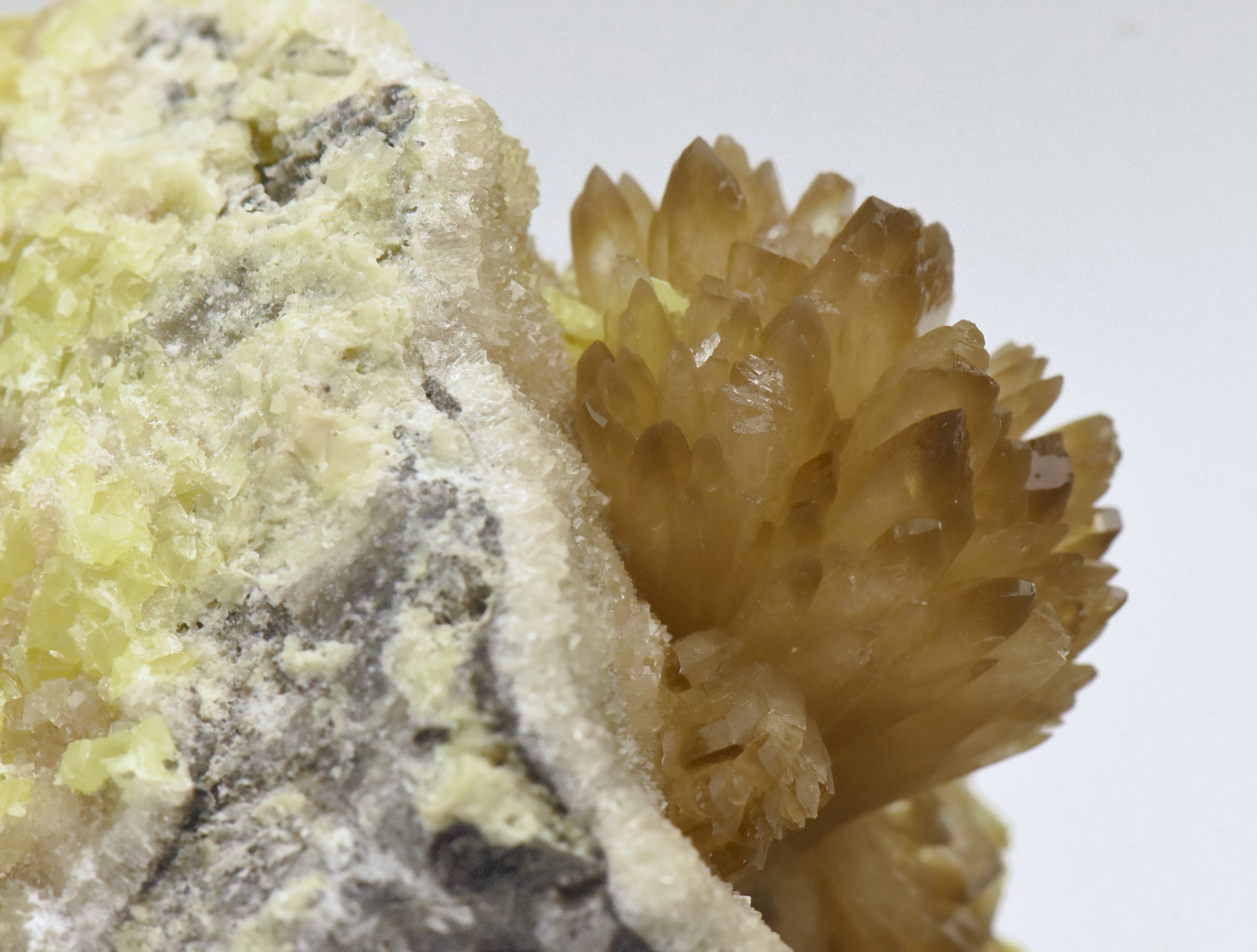 Celestine Crystal Cluster with Sulfur Mineral Specimen - Poland