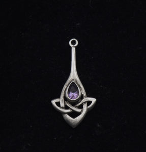 Kit Heath - Vintage Sterling Silver Amethyst Celtic Knot Pendant