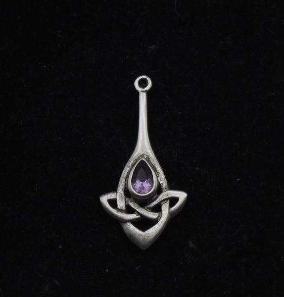 Kit Heath - Vintage Sterling Silver Amethyst Celtic Knot Pendant