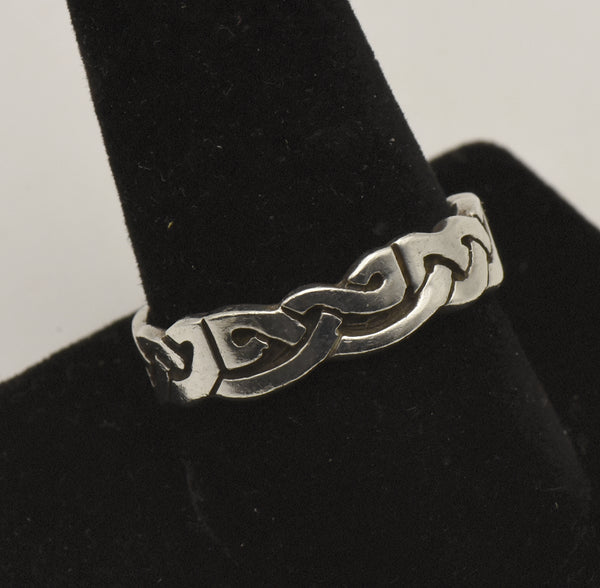 Vintage Celtic Knot Sterling Silver Band - Size 10