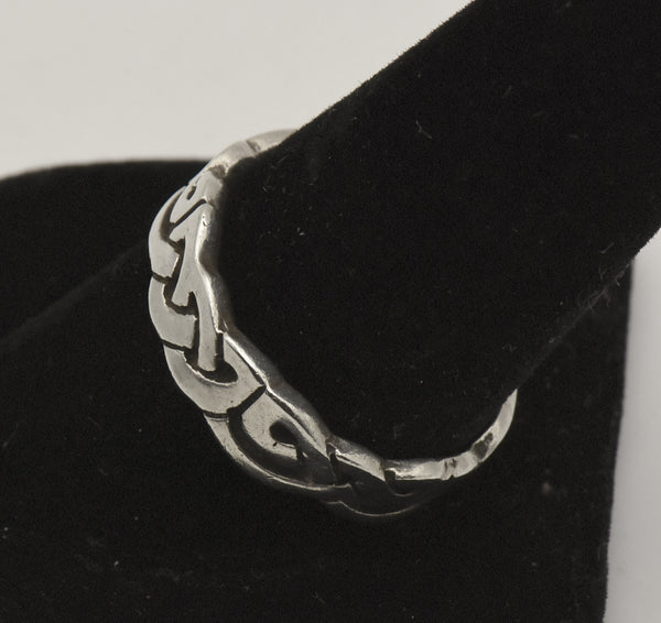 Vintage Celtic Knot Sterling Silver Band - Size 10