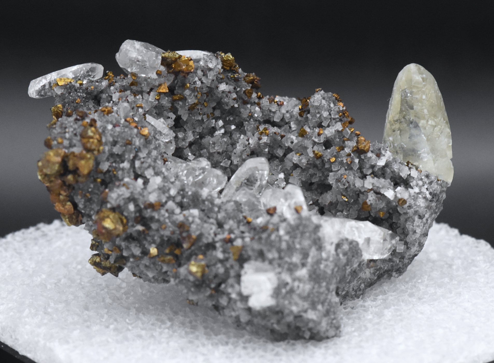 Calcite and Chalcopyrite Mineral Specimen - Missouri, USA