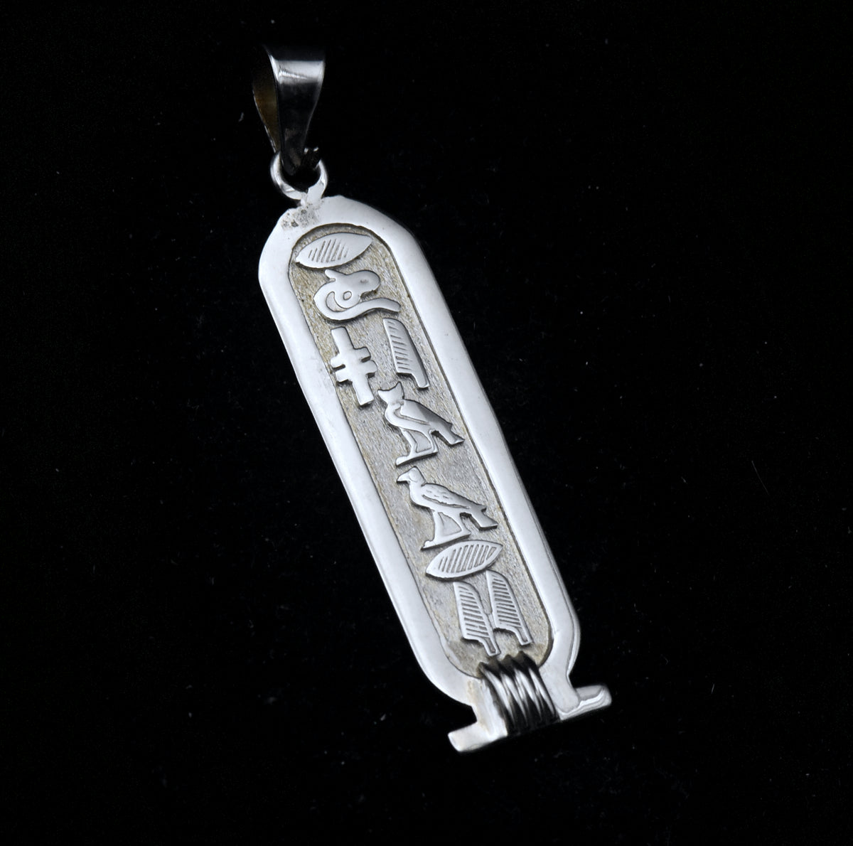 Vintage Sterling Silver Ancient Egyptian Cartouche Pendant