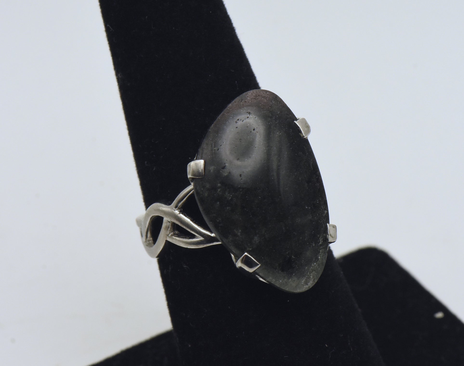 Vintage Chlorite-Included Quartz Sterling Silver Ring - Size 6.5