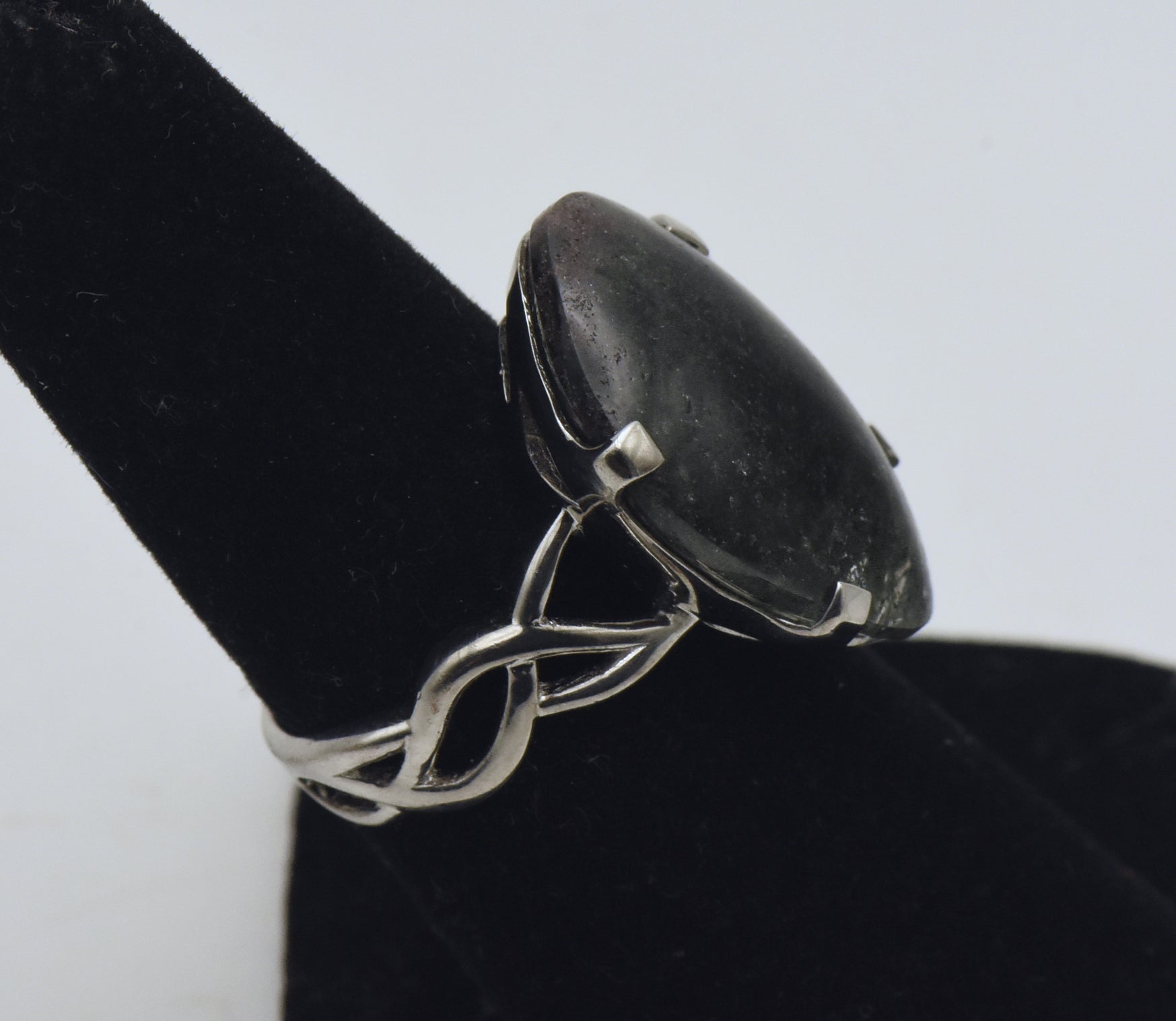 Vintage Chlorite-Included Quartz Sterling Silver Ring - Size 6.5