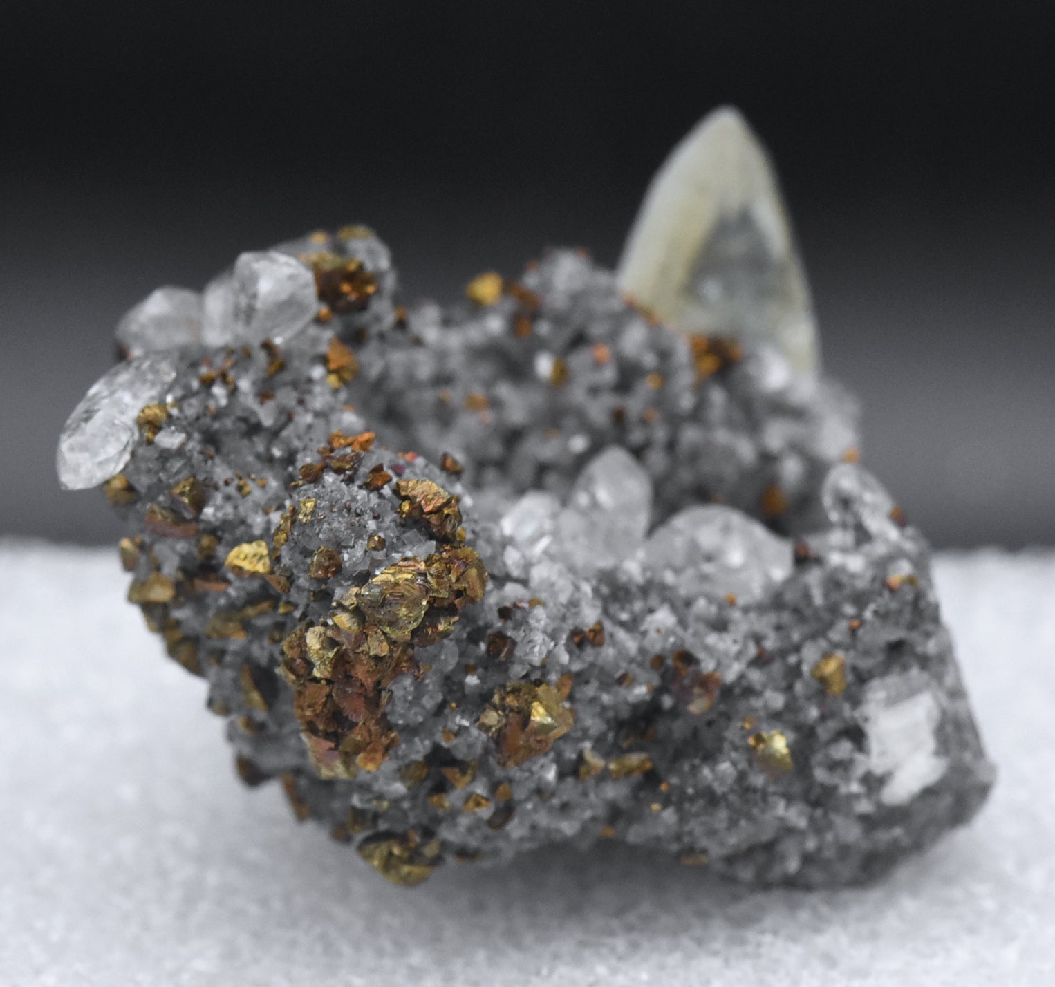 Calcite and Chalcopyrite Mineral Specimen - Missouri, USA