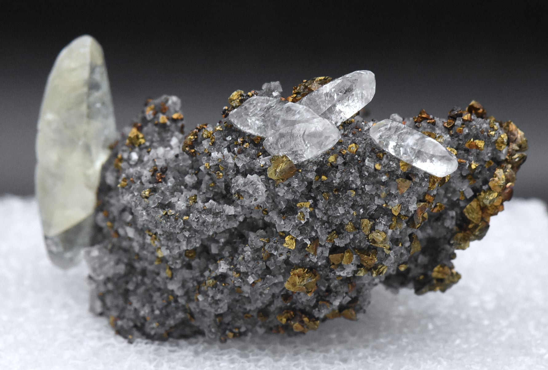 Calcite and Chalcopyrite Mineral Specimen - Missouri, USA