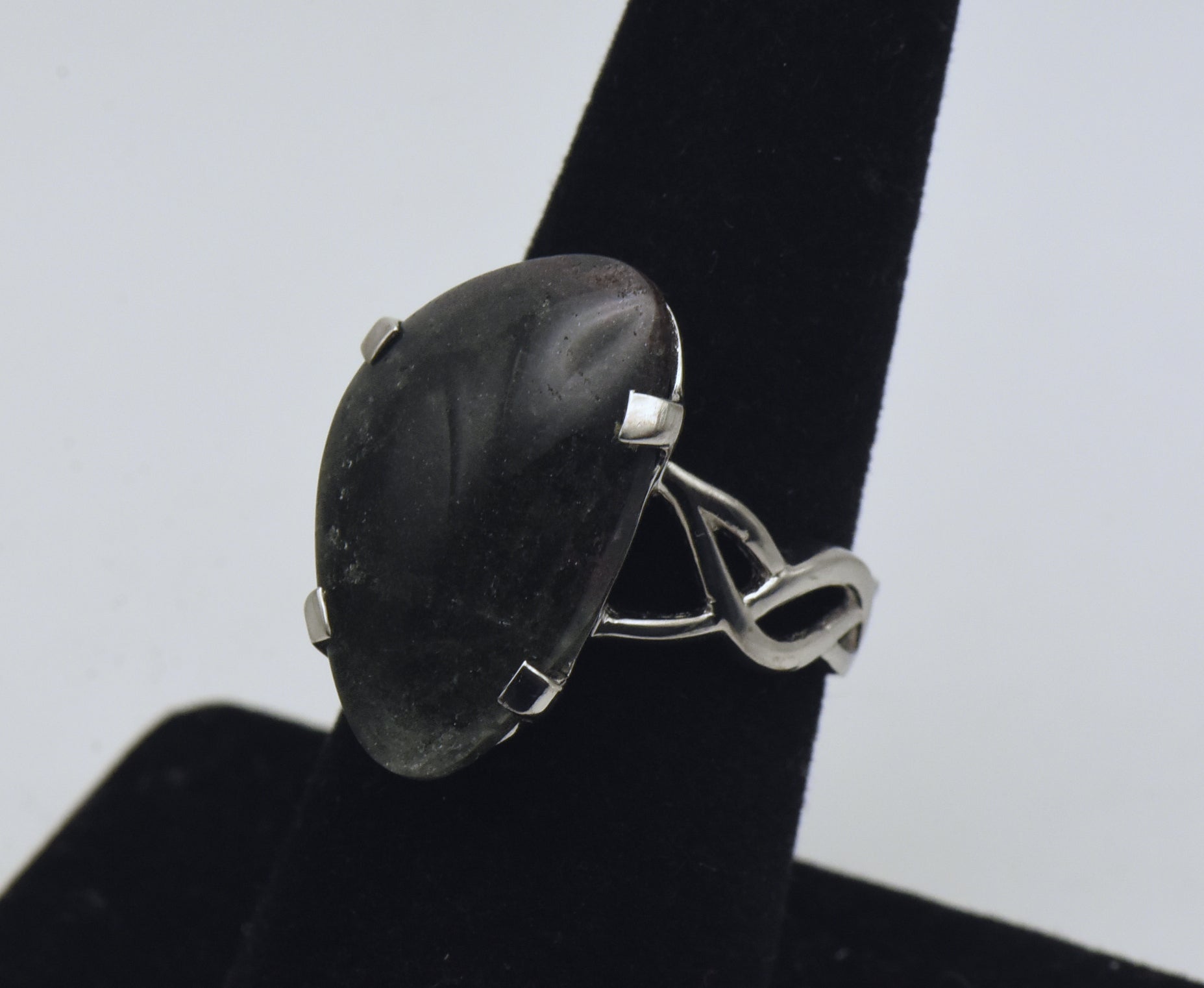 Vintage Chlorite-Included Quartz Sterling Silver Ring - Size 6.5