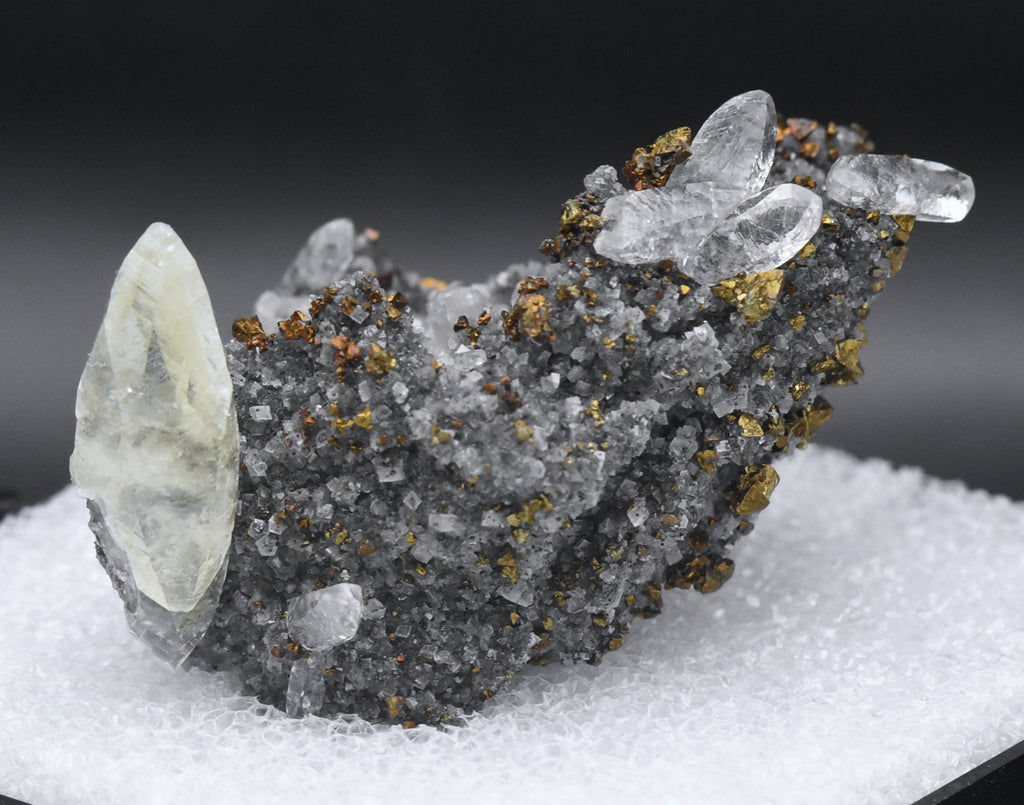 Calcite and Chalcopyrite Mineral Specimen - Missouri, USA