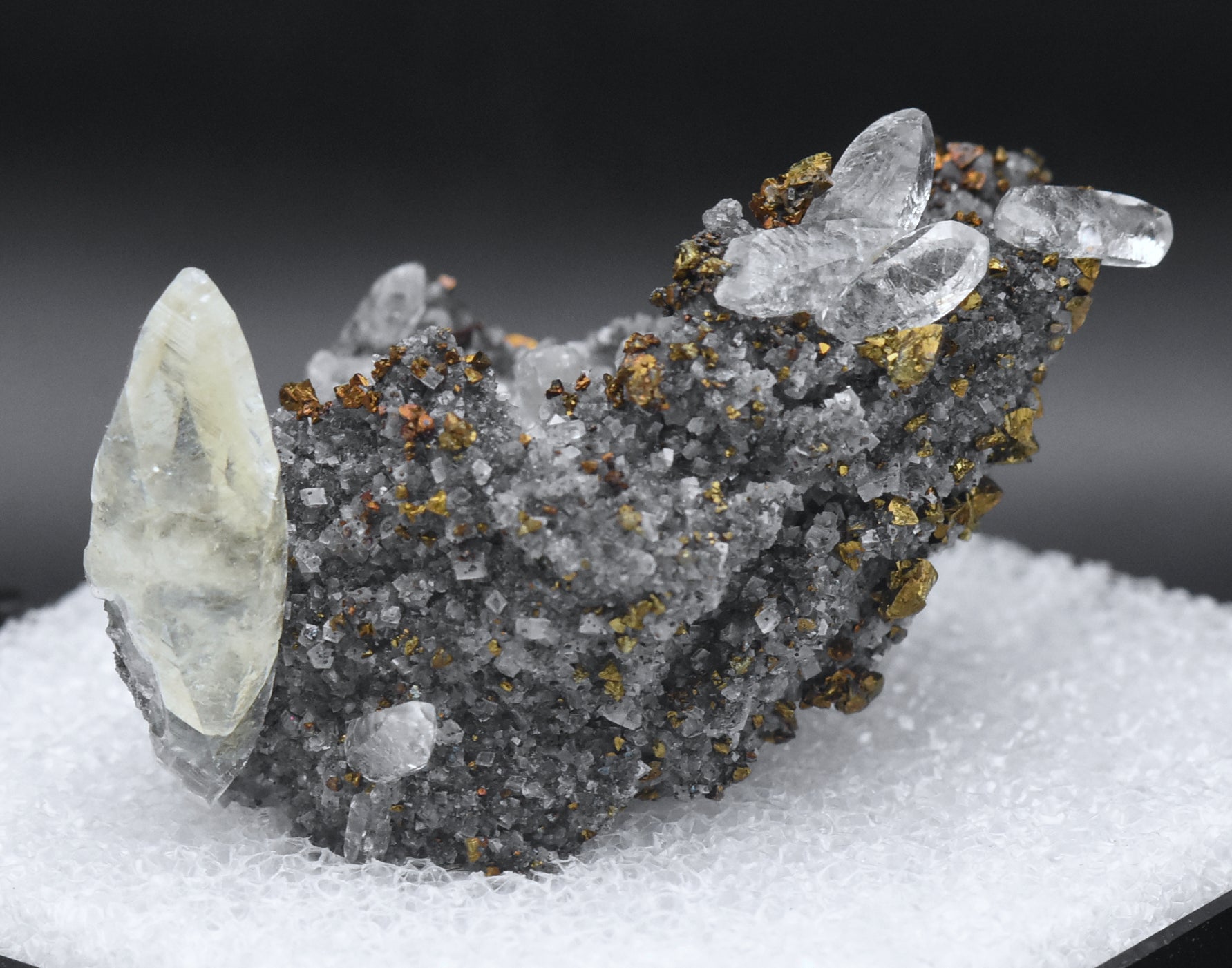 Calcite and Chalcopyrite Mineral Specimen - Missouri, USA