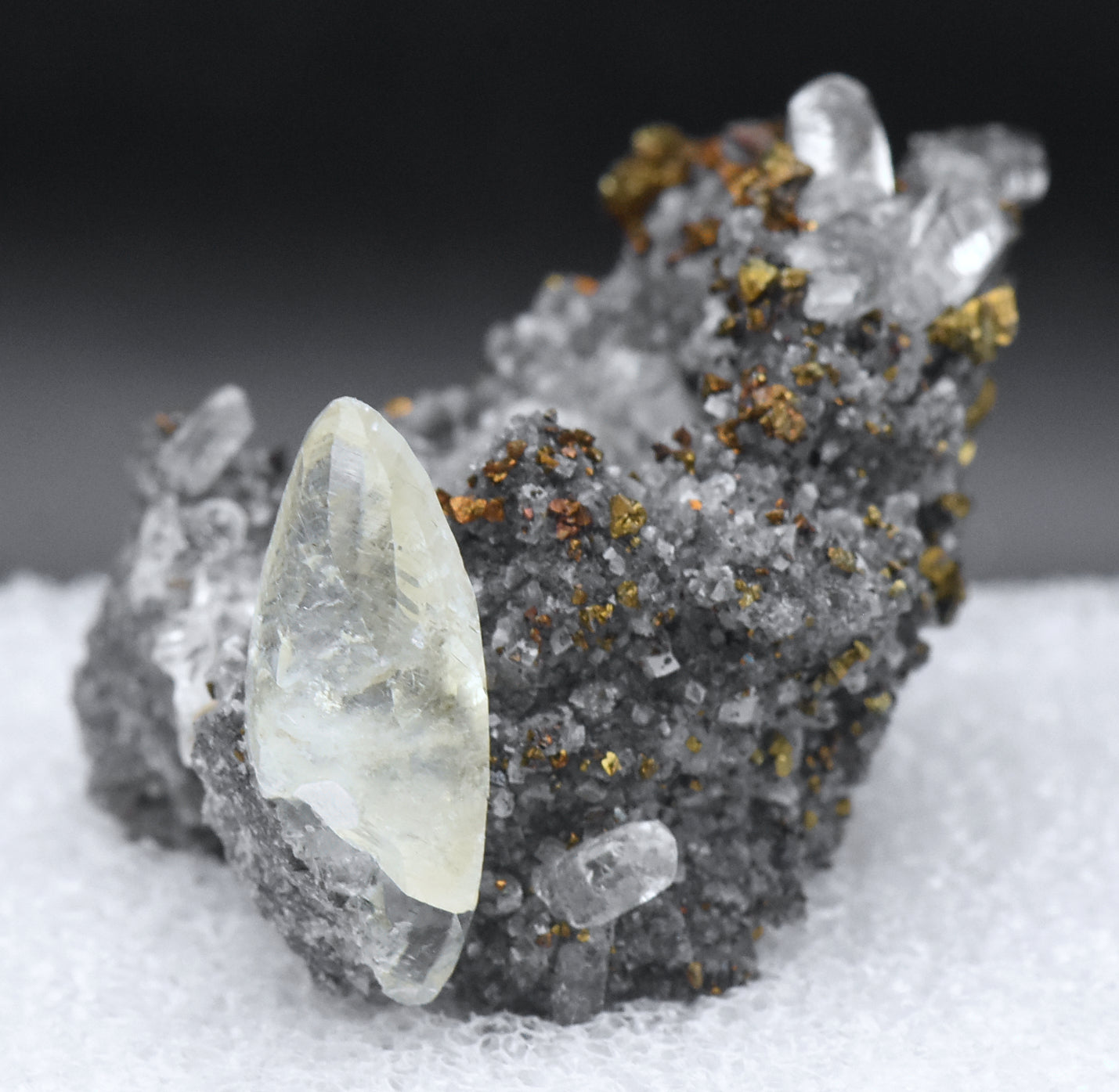 Calcite and Chalcopyrite Mineral Specimen - Missouri, USA