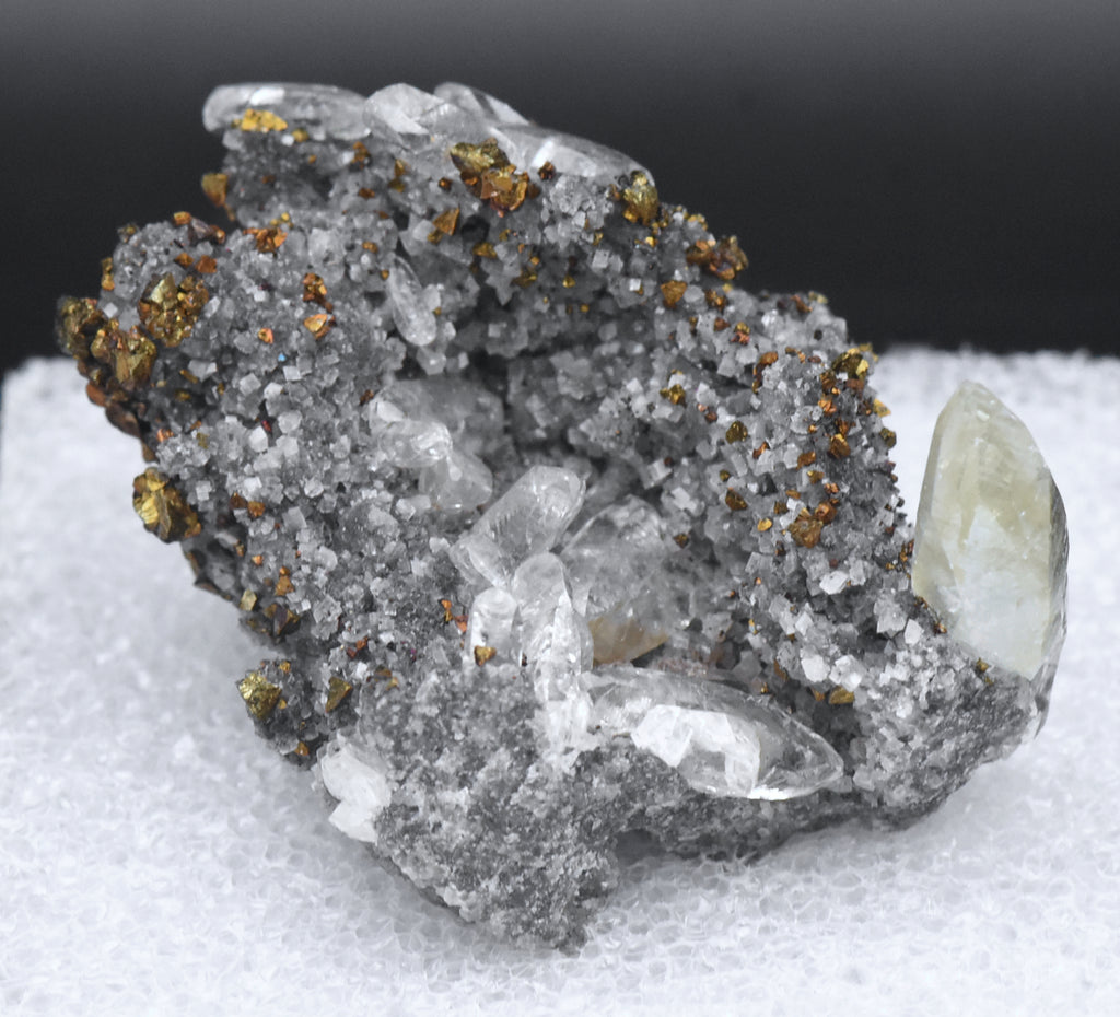 Calcite and Chalcopyrite Mineral Specimen - Missouri, USA