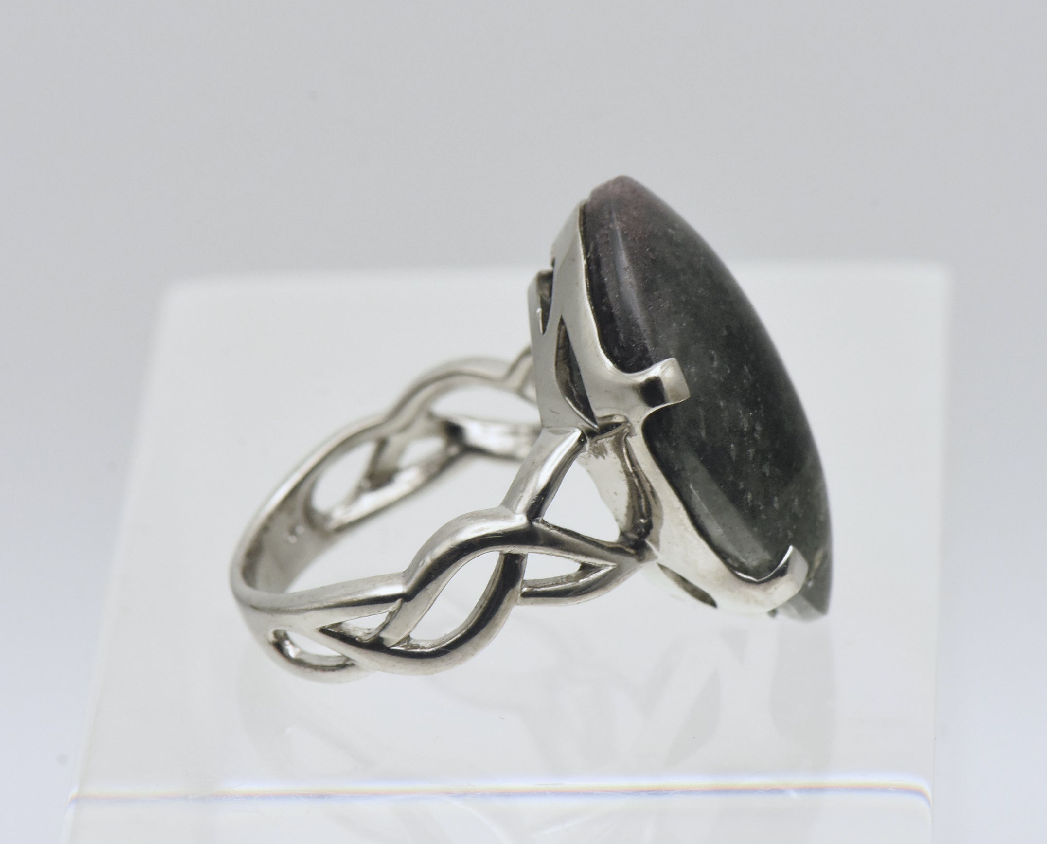Vintage Chlorite-Included Quartz Sterling Silver Ring - Size 6.5