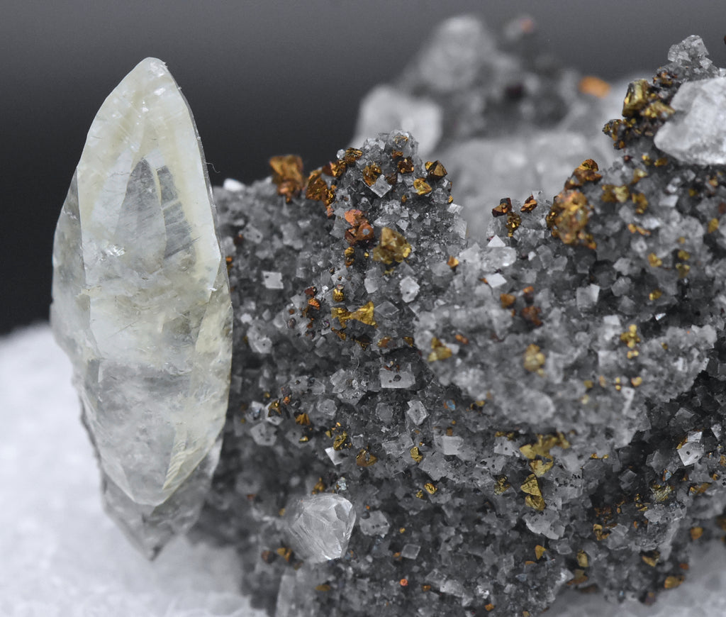 Calcite and Chalcopyrite Mineral Specimen - Missouri, USA