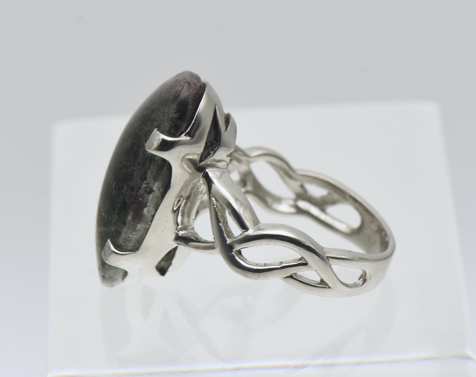 Vintage Chlorite-Included Quartz Sterling Silver Ring - Size 6.5