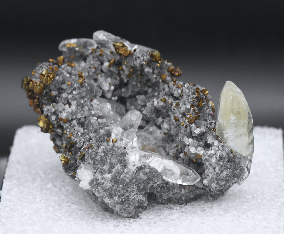 Calcite and Chalcopyrite Mineral Specimen - Missouri, USA