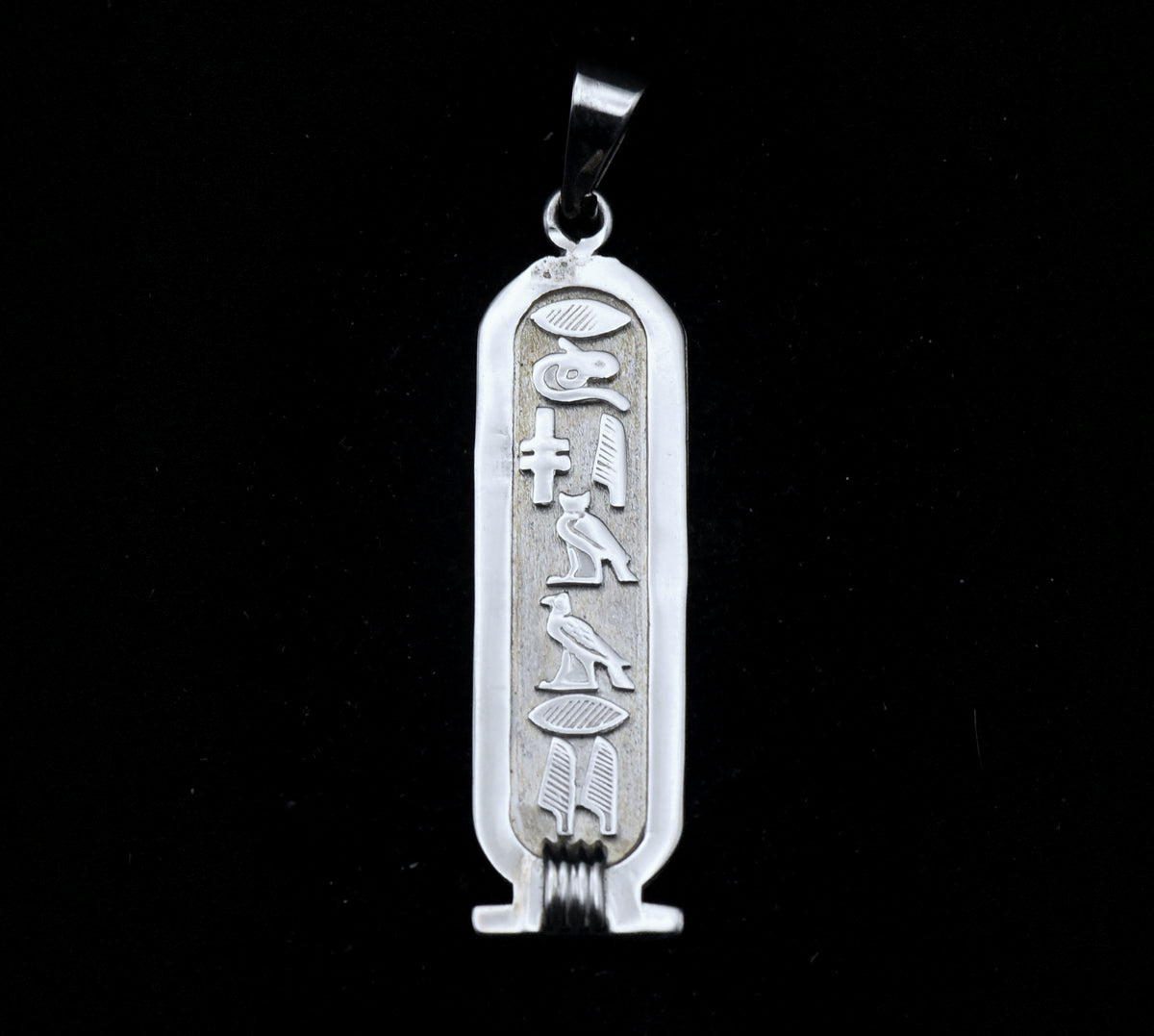 Vintage Sterling Silver Ancient Egyptian Cartouche Pendant