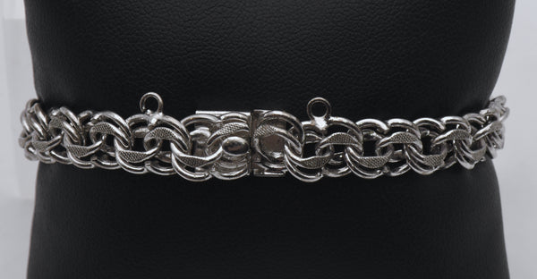 Vintage Sterling Silver Double Link Chain Bracelet