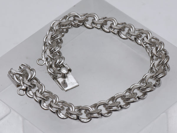 Vintage Sterling Silver Double Link Chain Bracelet