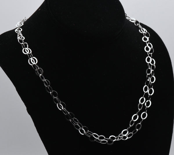 Vintage Italian Sterling Silver Chain Necklace - 40"