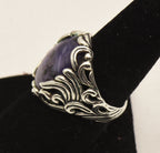 Carolyn Pollack - Stunning Vintage Charoite Sterling Silver Ring - Size 8