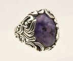 Carolyn Pollack - Stunning Vintage Charoite Sterling Silver Ring - Size 8